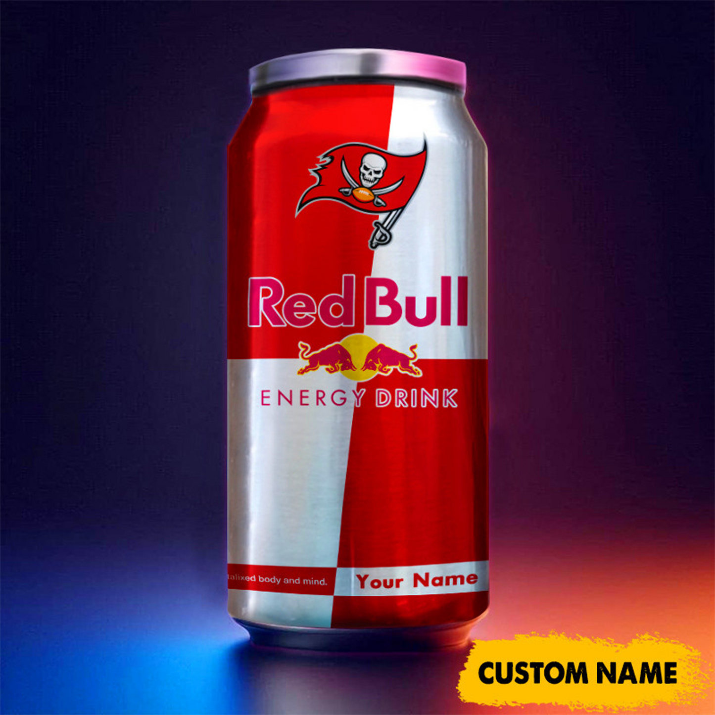 TB x NFL Mix RedB Drink Can Tumbler Custom Any Name DATND TANTD