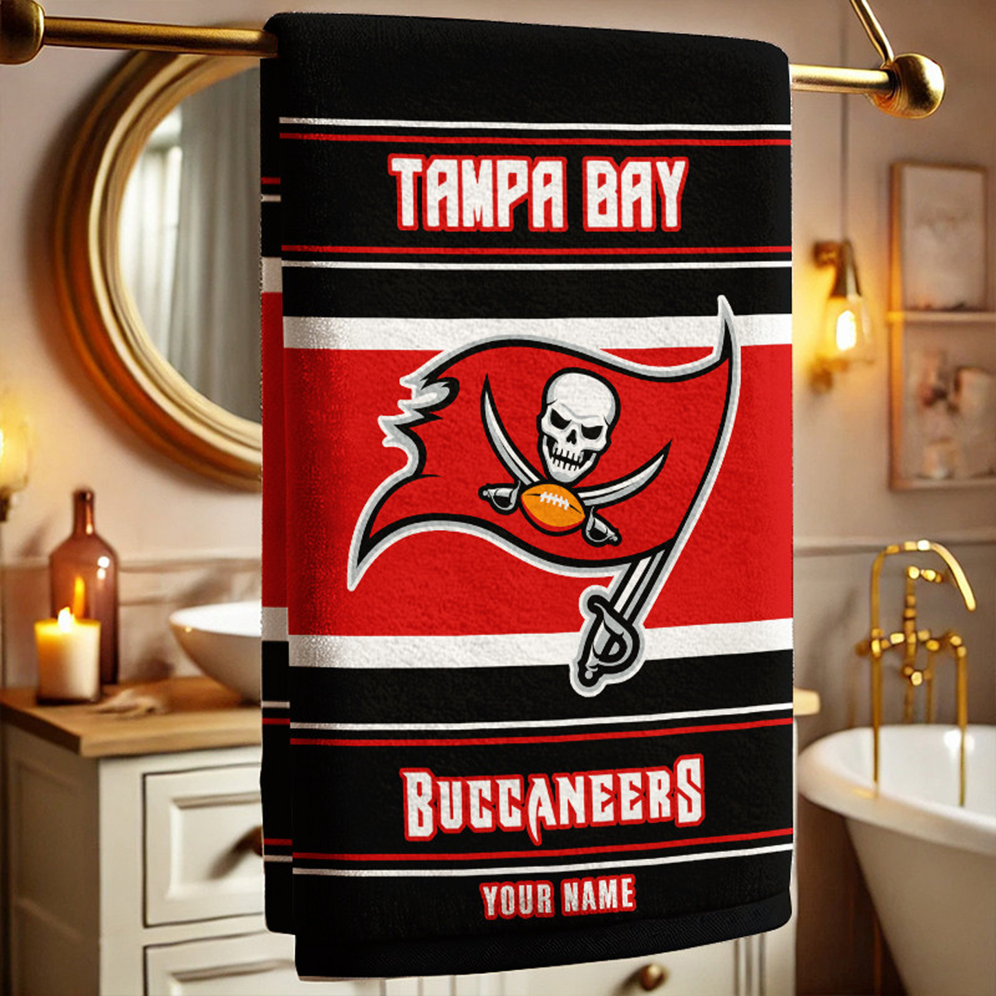TB X NFL New Bath Towel Custom Any Name Gifts NAK NHT