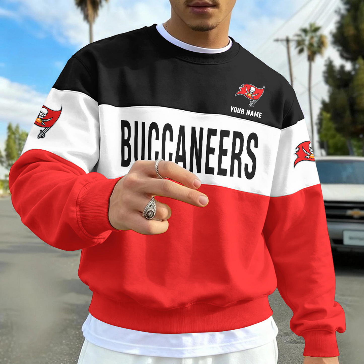 TB X NFL Special NFL Long Sleeve Sweatshirt Custom Name Gift NAK NHT