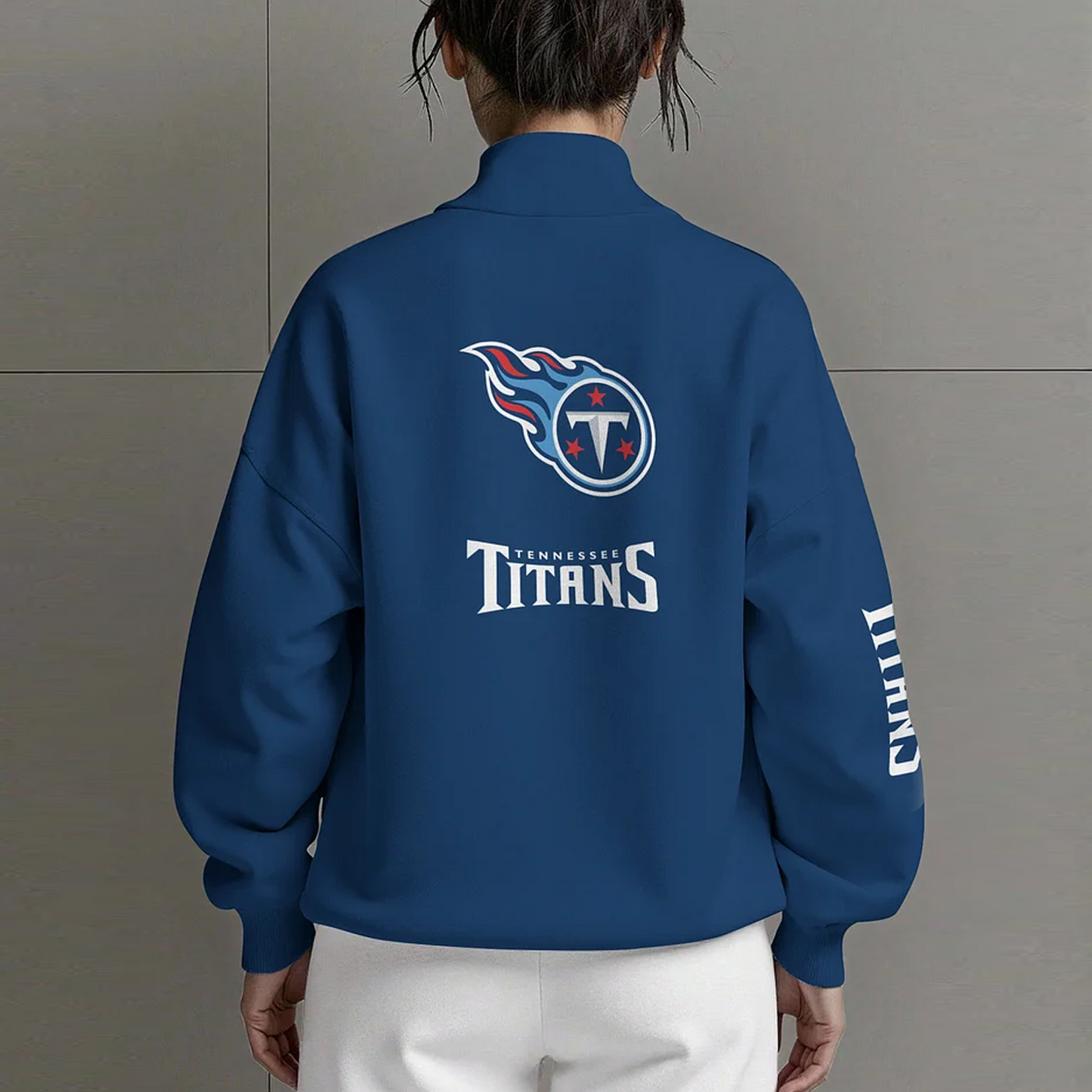 TEN X NFL Women Plain Color Zip Up Long Sleeve Sweatshirt NAK NHT