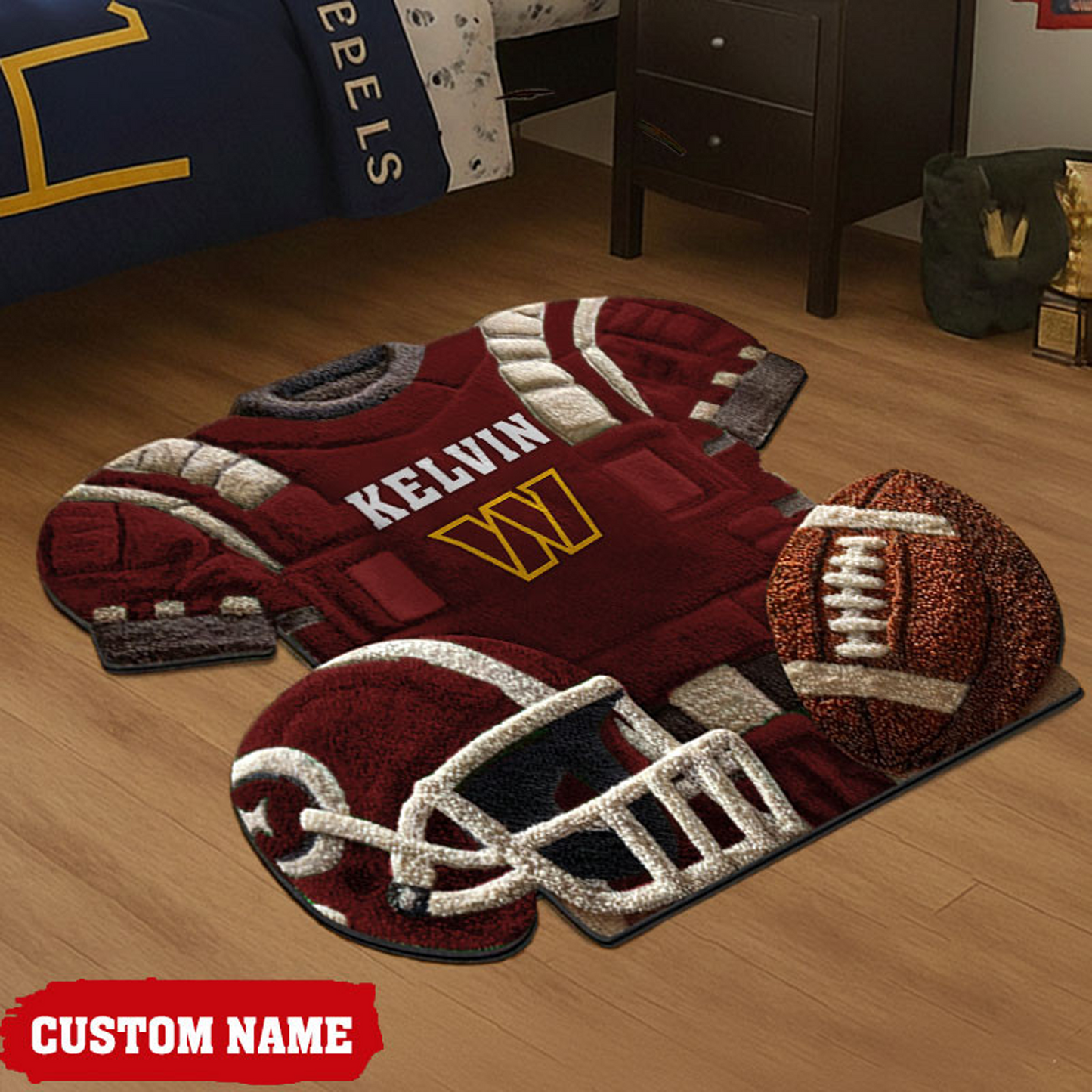 WAS X New NFL Cashmere Rug For Home Custom Gift Any Name NAK NHT