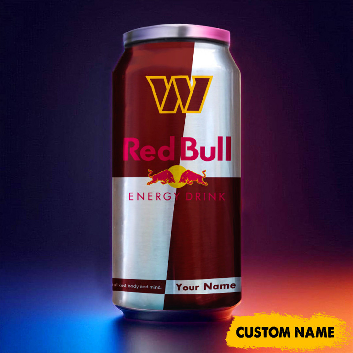 WAS x NFL Mix RedB Drink Can Tumbler Custom Any Name DATND TANTD