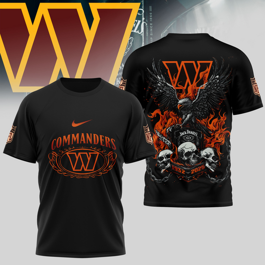 WC Premium NFL Flaming Eagle Skull T-Shirt DDT CTND