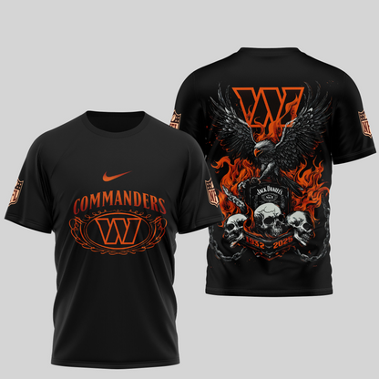 WC Premium NFL Flaming Eagle Skull T-Shirt DDT CTND