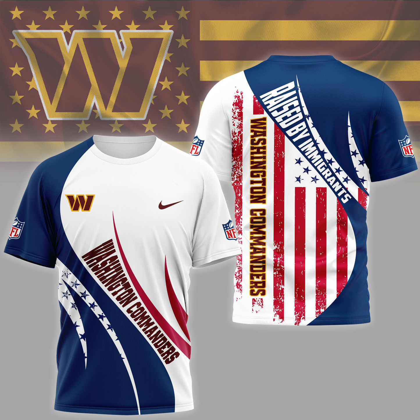 WC Premium NFL Raised By Immigrants 3D Shirt DDT NTL